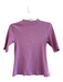 Maeve Size XS Purple Cotton Blend Mock Neck Ribbed Short Sleeve Top Purple / XS