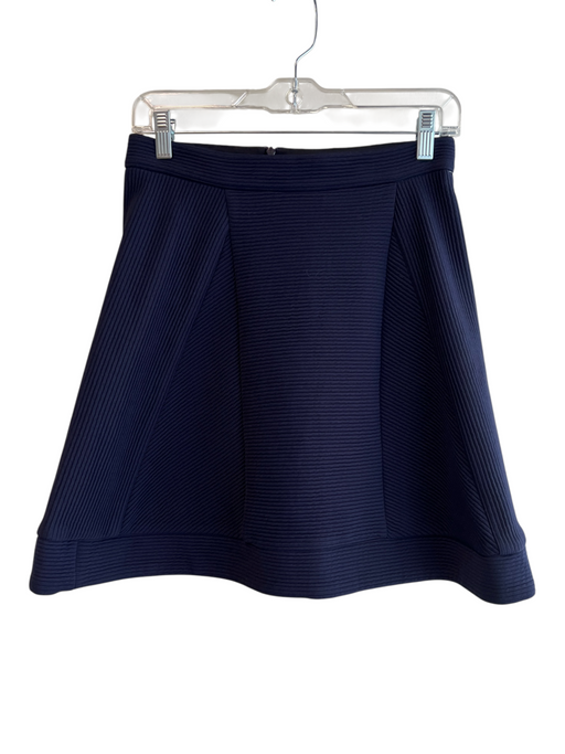 SONIA by Sonia Rykiel Size 36 Navy Polyester Ribbed Back Zip Knee Length Skirt Navy / 36