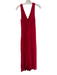 Soft Surroundings Size 6 Red Viscose V Neck Back Zip Sleeveless Maxi Dress Red / 6