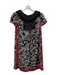 Floreat Size XS Black Mix Rayon Abstract Round Neck Beaded Detail Dress Black Mix / XS