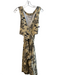 Corey lynn calter Size Est S Beige Linen & Cotton Tie Waist Print V Neck Dress Beige / Est S