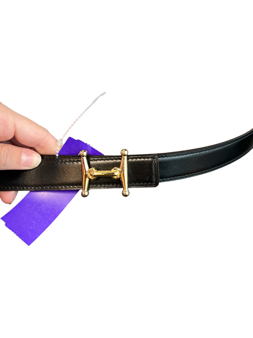 Hermes Black & Pink Leather goldtone hardware Smooth, black Pebbled, Pink Belts Black & Pink / 39"