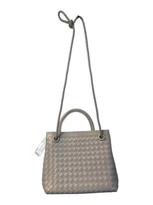 No Brand Putty goldtone hardware Weaved Shoulder Strap Magnetic Clasp Bag Putty / Small
