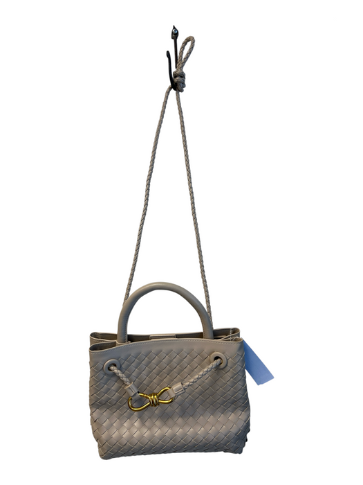 No Brand Putty goldtone hardware Weaved Shoulder Strap Magnetic Clasp Bag Putty / Small