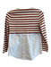 Veronica Beard Size XS Red & White Cotton Shoulder Buttons Stripes Top Red & White / XS