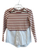 Veronica Beard Size XS Red & White Cotton Shoulder Buttons Stripes Top Red & White / XS