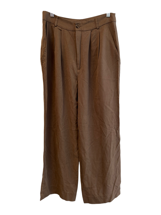 Reformation Size 8 Brown Tencel Side Pockets Zip Fly Wide Leg Pants Brown / 8