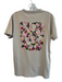 Boden Size Small Tan Cotton Short Sleeve Crew Neck Flower Detail T Shirt Top Tan / Small