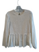 Marine Layer Size Medium Ivory Cotton Blend Long Sleeve Shirred Round Neck Top Ivory / Medium