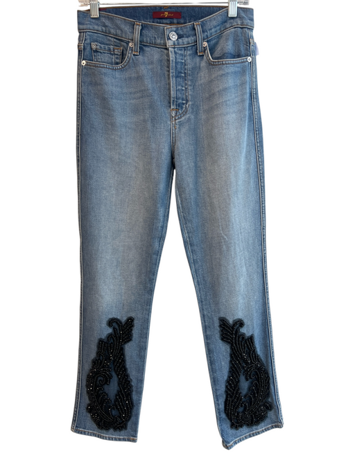 7 For All Mankind Size 26 Light Wash Cotton Blend High Rise Button Fly Jeans Light Wash / 26