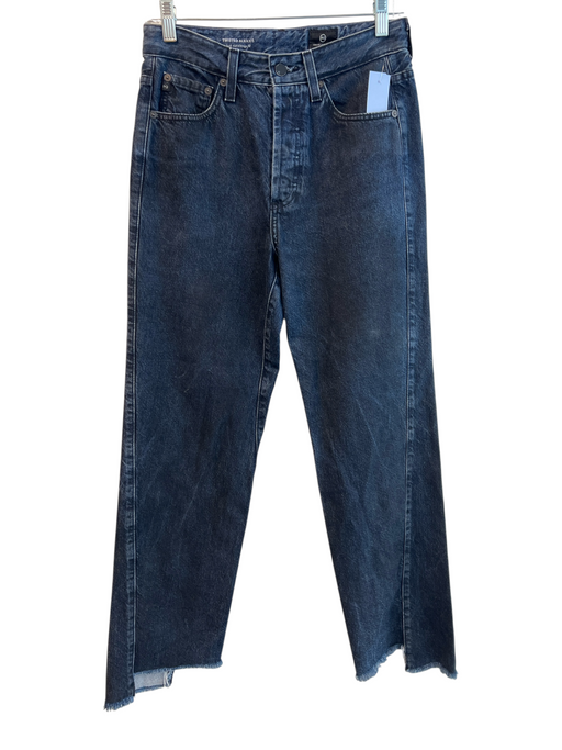 AG Size 26 Dark Wash Cotton High Rise Button Fly 5 Pocket Straight Leg Jeans Dark Wash / 26