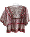 Calypso St. Barth Size XL Red 100% Cotton Paisley Floral Tie Detail Top Red / XL