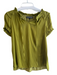 Catherine Malandrino Size XS Green Polyester Satin Solid Ruffle V Neck Top Green / XS