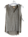 Vanessa Virginia Size XS Silver Polyester Metallic Thread Pleated V Neck Top Silver / XS