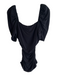 Frame Size S Black Modal Stretch Square Neck Cinch  Details Short Sleeve Top Black / S