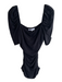 Frame Size S Black Modal Stretch Square Neck Cinch  Details Short Sleeve Top Black / S
