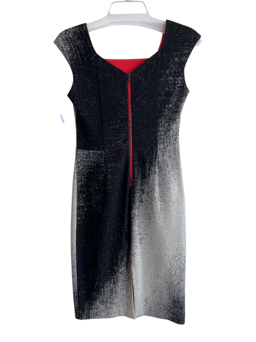 Yoana Baraschi Size 4 Black Cotton Blend Tweed Speckled Square Neck Sheath Dress Black / 4