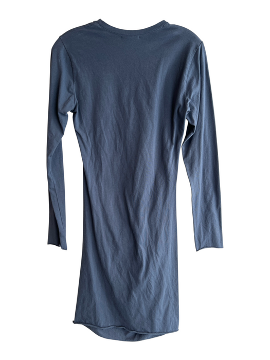 Standard James Perse Size 1 Blue Cotton & Elastane Solid Side Ruching Dress Blue / 1
