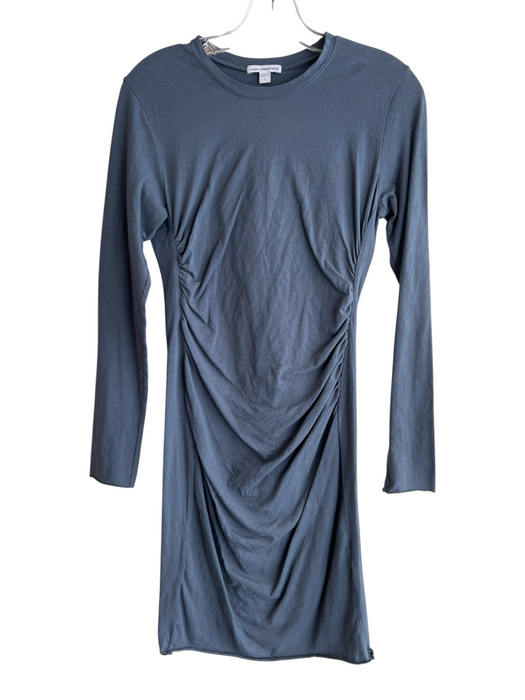 Standard James Perse Size 1 Blue Cotton & Elastane Solid Side Ruching Dress Blue / 1