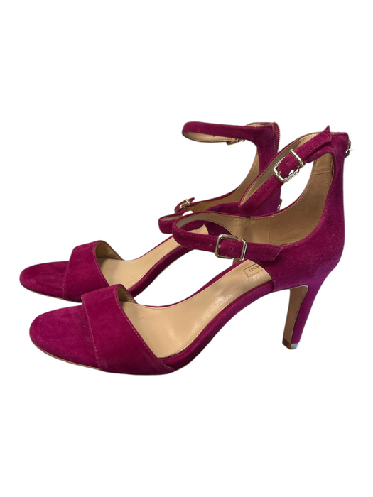 Antonio Melani Shoe Size 7.5 Pink Genuine Leather Suede Strappy Back Zip Shoes Pink / 7.5