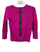 Diane Von Furstenberg Size P Pink Wool Blend Knit Back Zip Round Neck Sweater Pink / P