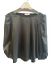 Sedge Size S Black Polyester Long Sleeve Balloon Sleeve Satin Scoop neck Top Black / S