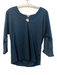 Jigsaw Size M Blue Cotton & Silk Long Sleeve V Neck Top Blue / M