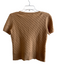 Saks Fifth Ave Size L Brown Cashmere Knit Short Sleeve Woven Detail Sweater Brown / L