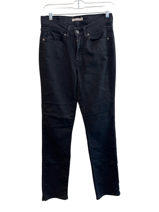 Levis Size 6 Black Cotton Mid Rise Zip Fly 5 Pocket Straight Leg Jeans Black / 6