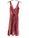 Rebecca Taylor Size 4 Pink Linen Sleeveless seam detail V Neck Corset Back Dress Pink / 4
