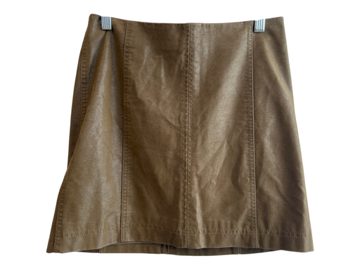 Free People Size 4 Olive Green Rayon Suede seam detail Back Zip Skirt Olive Green / 4