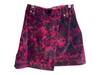 Pilcro Size 0 Red & Pink Cotton Blend Corduroy Floral Print Fold Over Skirt Red & Pink / 0