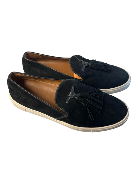 Frye Shoe Size 7.5 Black Leather Suede Almond Toe Tassle Detail Loafer Shoes Black / 7.5