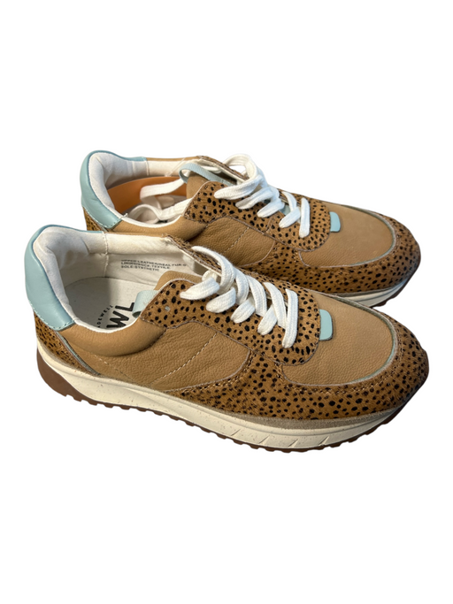 Madewell Shoe Size 6 Brown Leather Lace Up Animal Print Round Toe Sneaker Shoes Brown / 6