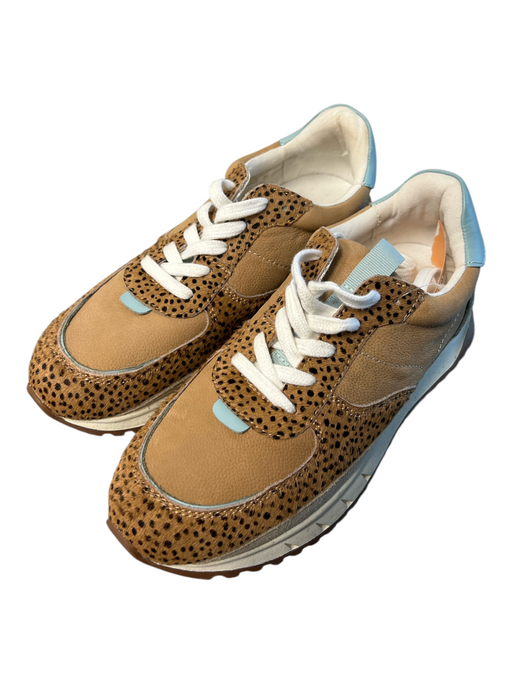 Madewell Shoe Size 6 Brown Leather Lace Up Animal Print Round Toe Sneaker Shoes Brown / 6