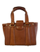 Burberry Tan Pebble Leather goldtone hardware Double Handle Magnetic Flap Bag Tan / Small