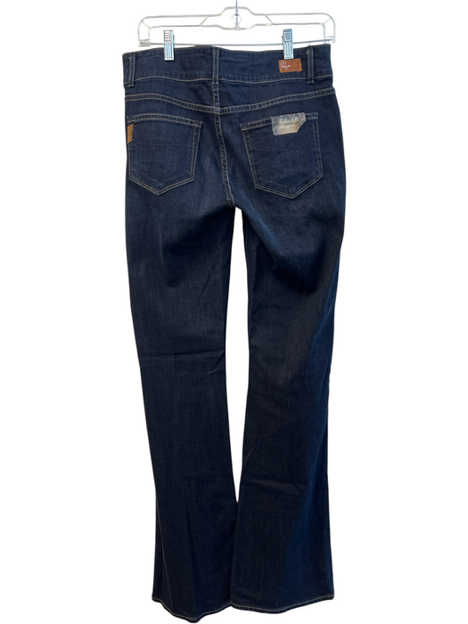 Paige Size 30 Blue Cotton Blend Stretch Denim Dark Wash High Rise Boot Cut Jeans Blue / 30