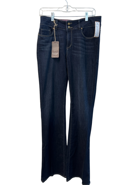 Paige Size 30 Blue Cotton Blend Stretch Denim Dark Wash High Rise Boot Cut Jeans Blue / 30