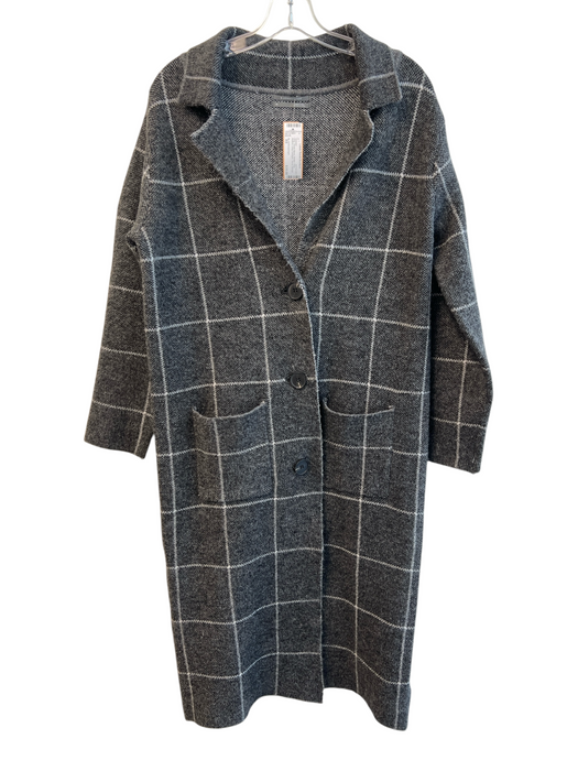 By Anthropologie Size XS Gray Acrylic Blend Stretch Plaid Buttons Sweater Gray / XS