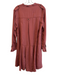 Holding Horses Size 12 Pink Lyocell V Neck Button Down Seam Detail Midi Dress Pink / 12