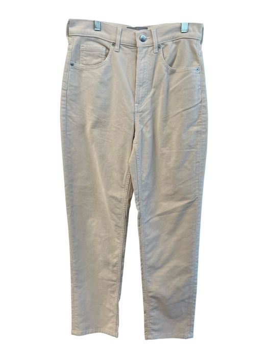 Everlane Size 27 Beige Cotton & Elastane Corduroy Solid High Rise Pants Beige / 27