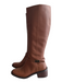 Linea Paolo Shoe Size EST 8 Brown Leather Knee High Side Zipper Riding Boots Brown / EST 8