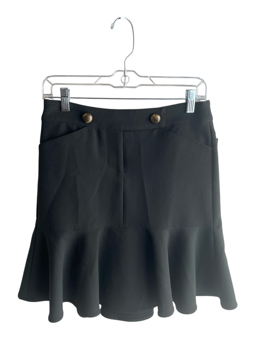 W by Worth Size 0 Green Polyester Blend Button Faux Pockets Peplum Mini Skirt Green / 0