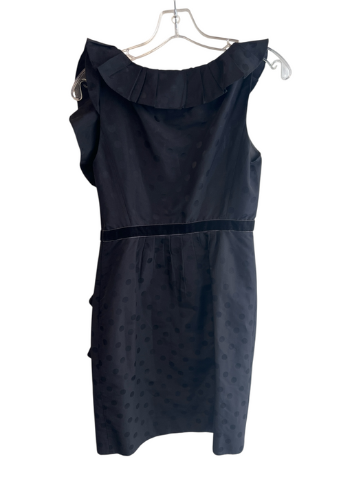 Marc By Marc Jacobs Size 4 Black Cotton & Silk Ruffle Polka Dot Sleeveless Dress Black / 4