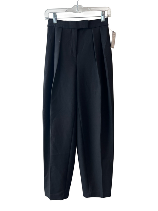 Babaton Size 0 Black Recycled Polyester Blend Pleated Trouser Pants Black / 0