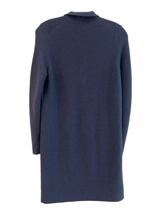 Ann Mashburn Size S Navy 100% Extra Fine Merino Wool Knit Collar Dress Navy / S