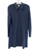 Ann Mashburn Size S Navy 100% Extra Fine Merino Wool Knit Collar Dress Navy / S