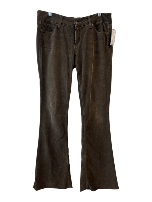 Vince Size 31 Green Cotton & Elastane Corduroy Mid Rise Zipper Fly Flare Jeans Green / 31
