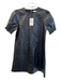 THML Size S Black Polyurethane Faux Leather Cinched Sleeve Keyhole Back Dress Black / S