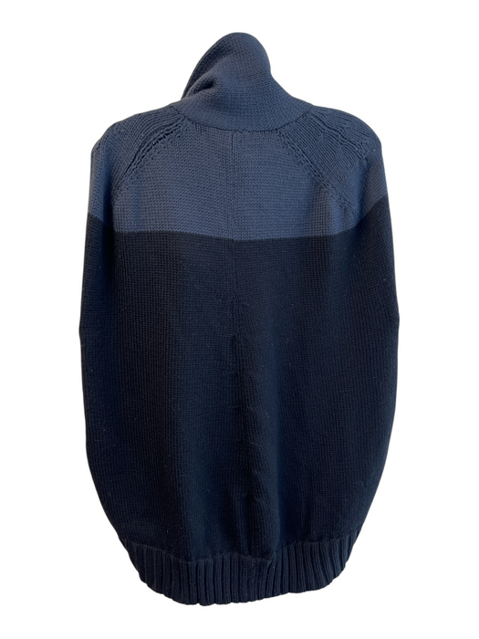 Marc By Marc Jacobs Navy Merino Wool Knit Sleeve Detail Button Sweater Poncho Navy / One Size